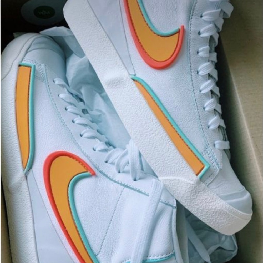 Orange coral and blue Nike mid blazers size 7